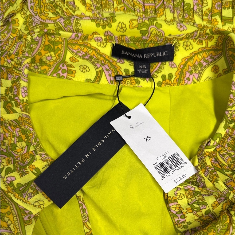 Banana Republic Yellow Paisley Mini Dress - Picture 6 of 9